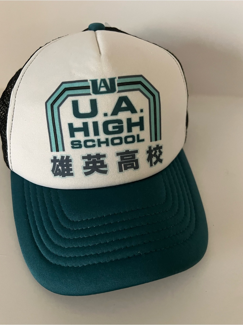 UA High School Trucker Hat in Teal and White—My Hero Academia — Bioworld